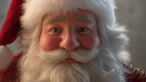 Santa Nodding Warmly in Workshop Awaiting Holiday Greetings