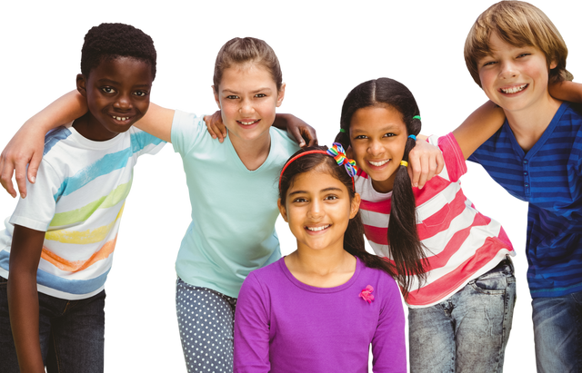 Group of Diverse Happy Children in Huddle on Transparent Background - Download Free Stock Videos Pikwizard.com