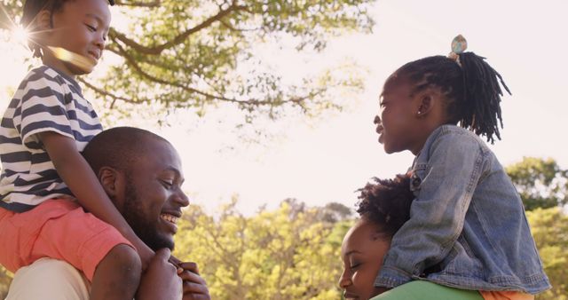 Happy African American Family Enjoying Outdoor Time Together - Download Free Stock Images Pikwizard.com