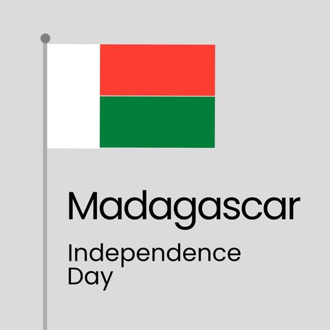 Madagascar Independence Day Celebration with National Flag