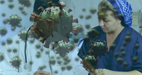 Medical Professionals Collaborating During Viral Pandemic