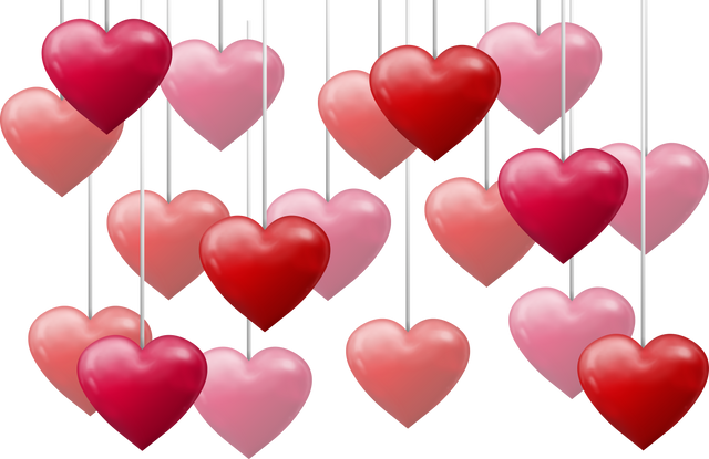 Colorful Transparent Hanging Hearts Background for Valentine's Day - Download Free Stock Videos Pikwizard.com