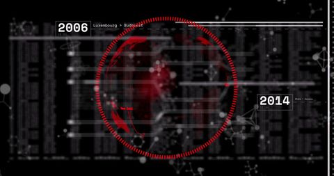 Digital World Data Visualizer with Red Technology Interface - Download Free Stock Images Pikwizard.com