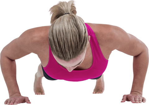 transparent top view fit woman doing push ups exercising - Download Free Stock Videos Pikwizard.com