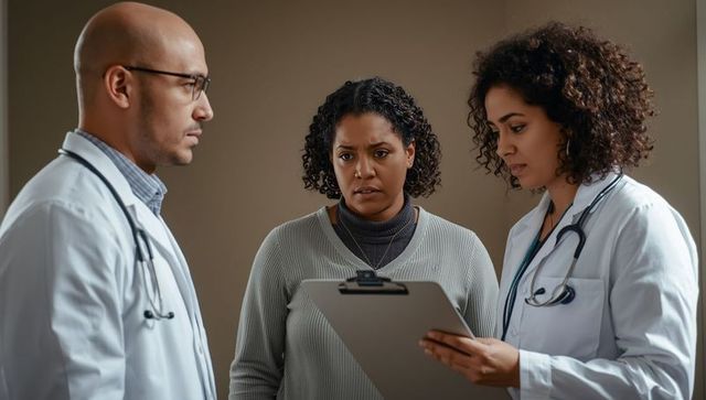 Doctors Discussing Patient's Diagnosis in Exam Room