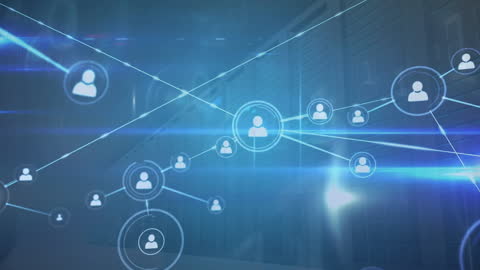 Digital Network Connections on Server Technology Background