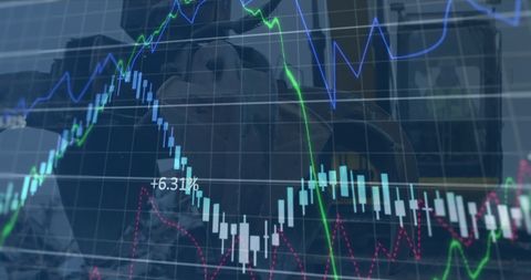 Financial Growth Graphs Over Junkyard Machines - Download Free Stock Images Pikwizard.com