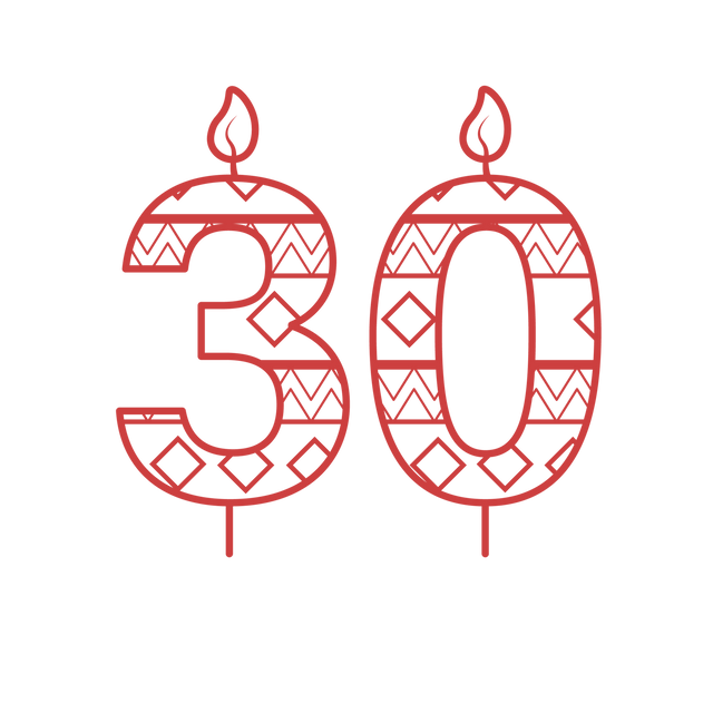 Red Number 30 Birthday Candle Transparent Illustration - Download Free Stock Videos Pikwizard.com