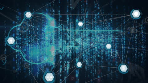 Futuristic Digital Network Concept with Glowing Data Trails