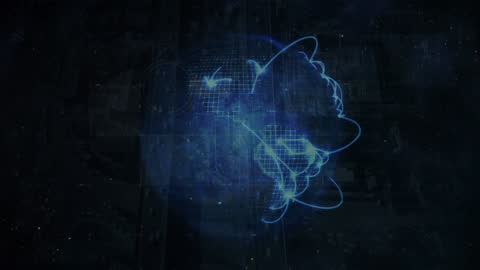 Digital Globe with Data Processing and Network Connections