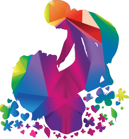colorful abstract mother and child illustration on transparent background - Download Free Stock Videos Pikwizard.com