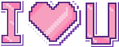 pink pixelated i heart u on transparent background - Download Free Stock Videos Pikwizard.com