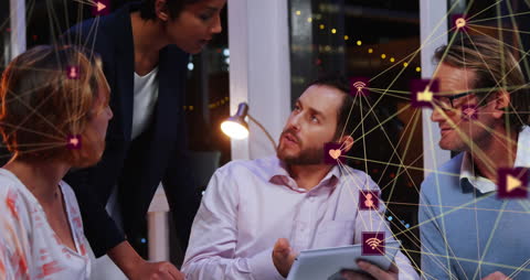 Digital Connection Concept in Professional Team Meeting