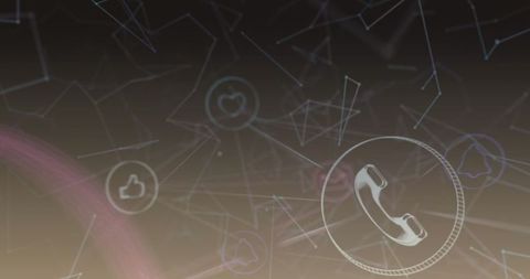 Digital icons and connections on abstract background