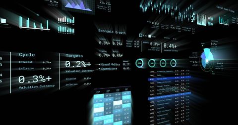 Financial Data Visualization and Analysis with Digital Interfaces - Download Free Stock Images Pikwizard.com