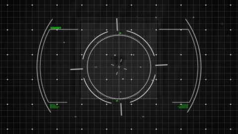 Digital Hud Interface with Moving Shapes over Scope Scanning