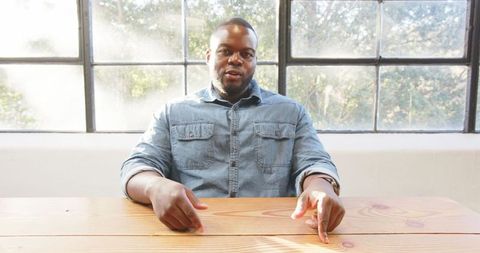Businessman discussing ideas at office table