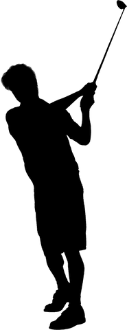 Transparent Silhouette of Golfer Swinging Club