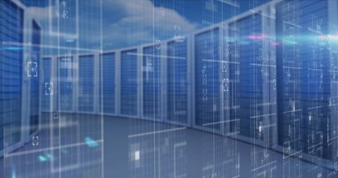 Digital Data Flow Over Virtual Data Servers in Modern Facility - Download Free Stock Images Pikwizard.com