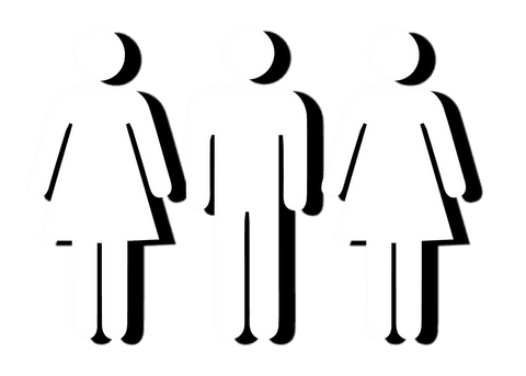 Gender neutral icons with shadow on transparent background