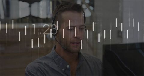 Corporate Communication Specialist Analyzing Data in Modern Office