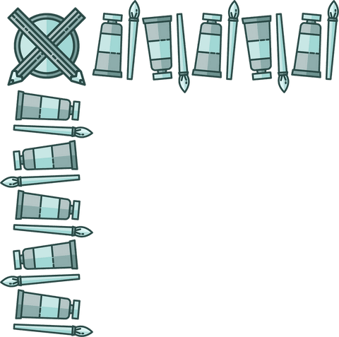 Blue Pattern with Art Tools on Transparent Background - Download Free Stock Videos Pikwizard.com