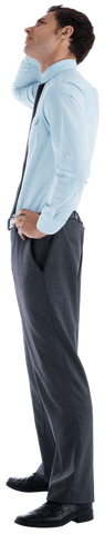 Transparent Image of Businessman in Pensive Pose