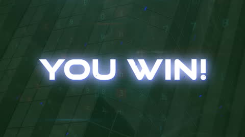 You Win Message Against Digital Security Background