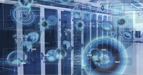 digital data processing interface in a modern server room - Download Free Stock Images Pikwizard.com