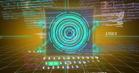 Visual demonstrations of digital technology complexities. Effective for illustrating modern computing concepts, global data connection scenarios, presentations on technology or futuristic interfaces, showcasing animated tech displays.