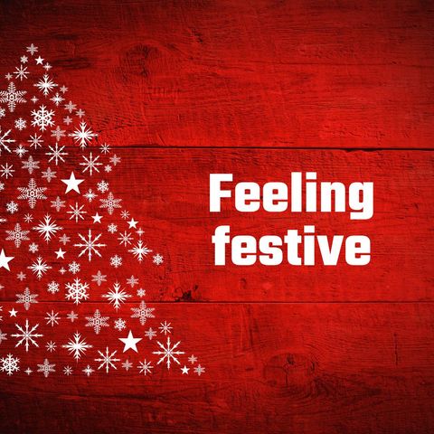 festive christmas tree made of snowflakes on red wooden background - Download Free Stock Templates Pikwizard.com