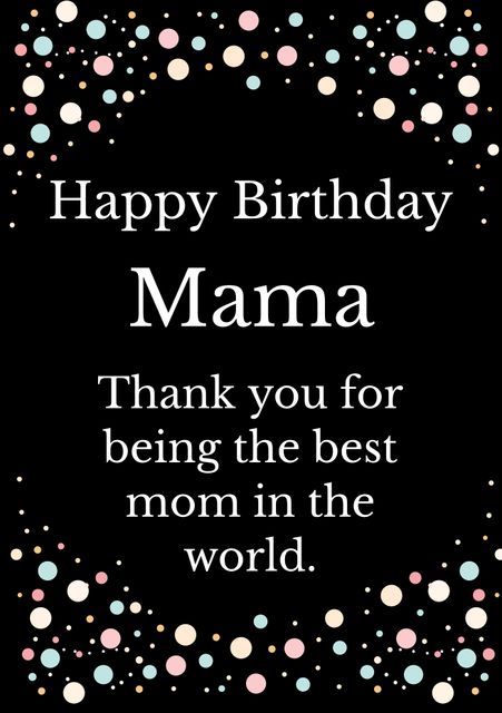 Heartfelt Birthday Card for Mom with Colorful Dots - Download Free Stock Templates Pikwizard.com