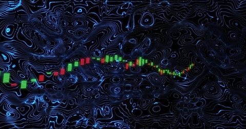 Futuristic visualization of economic data with neon effect