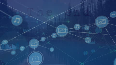 Digital Connectivity and Networking Over Scenic Landscape