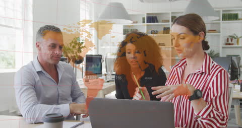 Business Team Discussing Global Strategies in Modern Office