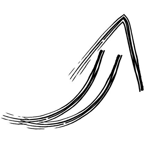 Black arrow on transparent background with minimalist design