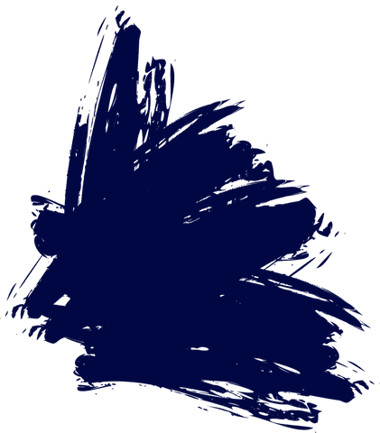Abstract Dark Blue Brush Stroke on Transparent Background