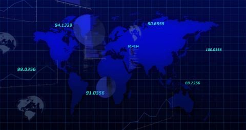 Global Financial Data Processing on World Map - Download Free Stock Images Pikwizard.com