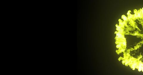 Abstract Yellow Explosion on Black Background with Copy Space