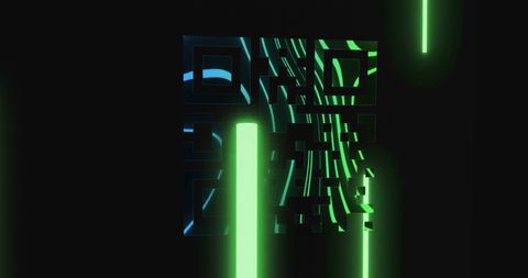 Futuristic QR Code with Neon Green Effects and Data Concept - Download Free Stock Images Pikwizard.com