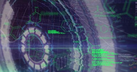 Digital Interface with Futuristic Data Processing Matrix - Download Free Stock Images Pikwizard.com