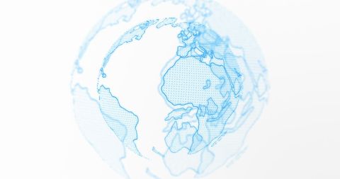 Digitized Rotating Globe with Global Network Connections - Download Free Stock Images Pikwizard.com