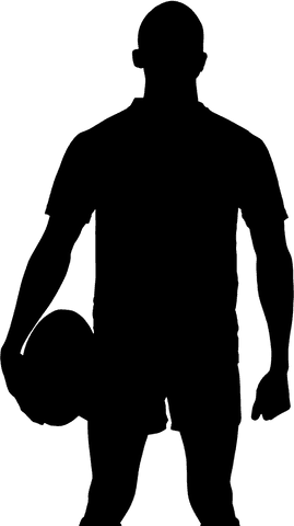 Transparent rugby ball held by briefly spotted player