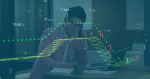Businessperson Analyzing Financial Data with Stock Market Overlay - Download Free Stock Images Pikwizard.com