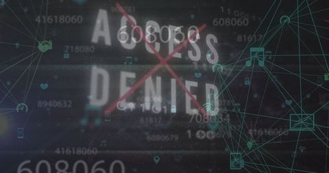 Access Denied Displaying Cybersecurity Barrier Across Network - Download Free Stock Images Pikwizard.com