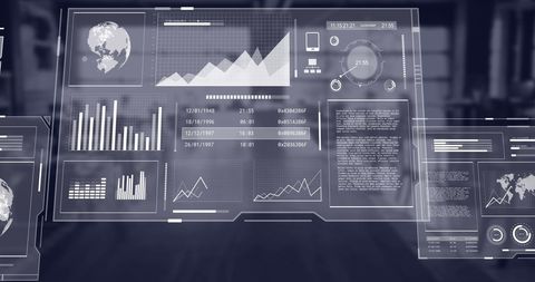 Futuristic Data Interface in Empty Office Setting - Download Free Stock Images Pikwizard.com