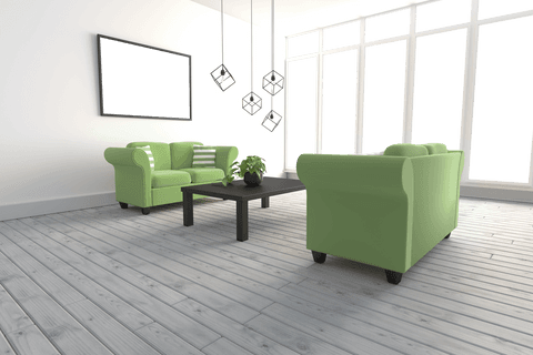 transparent minimalist living room with contemporary green sofas - Download Free Stock Videos Pikwizard.com