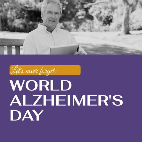world alzheimer's day awareness with senior in garden - Download Free Stock Templates Pikwizard.com