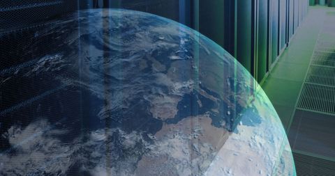 Earth Overlaying Data Center for Global Connectivity Concept - Download Free Stock Images Pikwizard.com