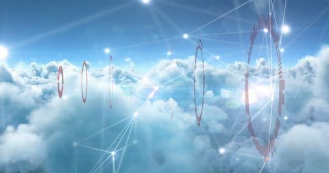 Futuristic Digital Connections Amidst Cloudy Skies - Download Free Stock Images Pikwizard.com